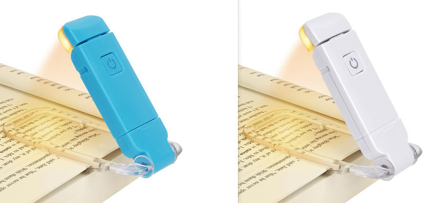 LED USB Rechargeable Book Reading Light Brightness Adjustable Eye Protection Clip Book Light Portable Bookmark Read Light BAZONA