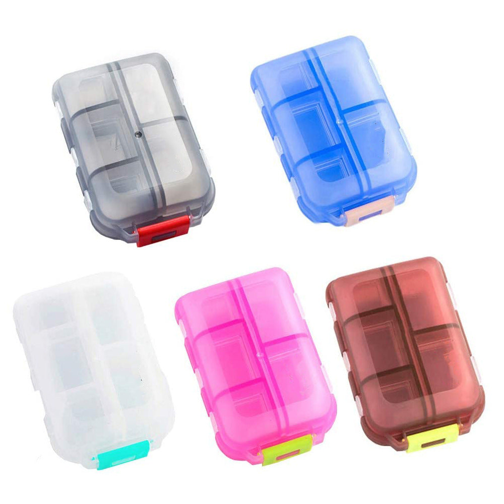 Travel Pill Organizer 10 Grid Moisture Proof Pills Box For Pocket Purse Daily Pill Case Portable Medicine Vitamin Holder Container BAZONA