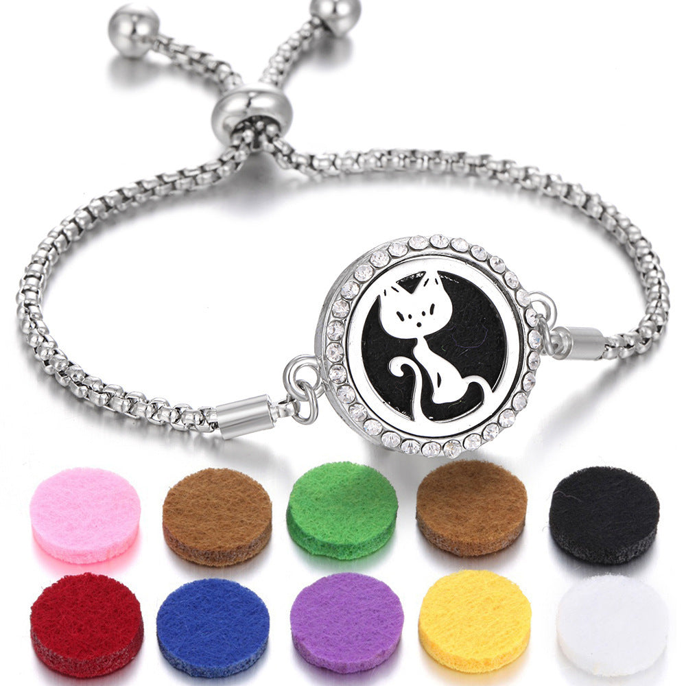 2024 New Kaleidoscope Aromatherapy Bracelet Perfume Essential Oil Diffuser Locket Bracelet Charms Women Aroma Diffuser Jewelry - bazona.com