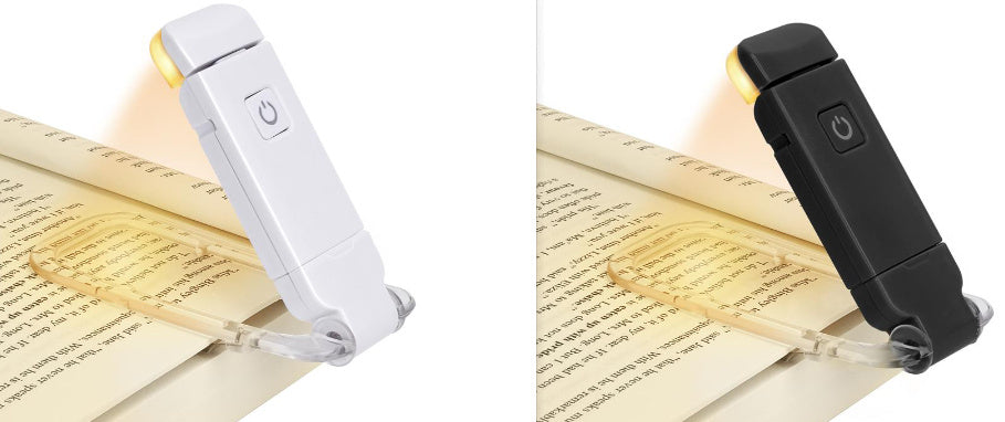 LED USB Rechargeable Book Reading Light Brightness Adjustable Eye Protection Clip Book Light Portable Bookmark Read Light BAZONA