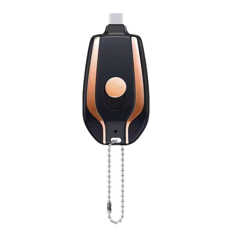 1500mAh Mini Power Emergency Pod Keychain Charger With Type-C Ultra-Compact Mini Battery Pack Fast Charging Backup Power Bank BAZONA