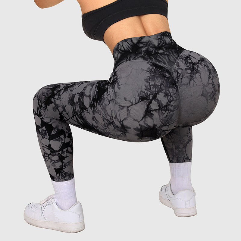 Seamless Tie Dye Leggings Women Yoga Pants Push Up Sport Fitness Running Gym Leggings BAZONA