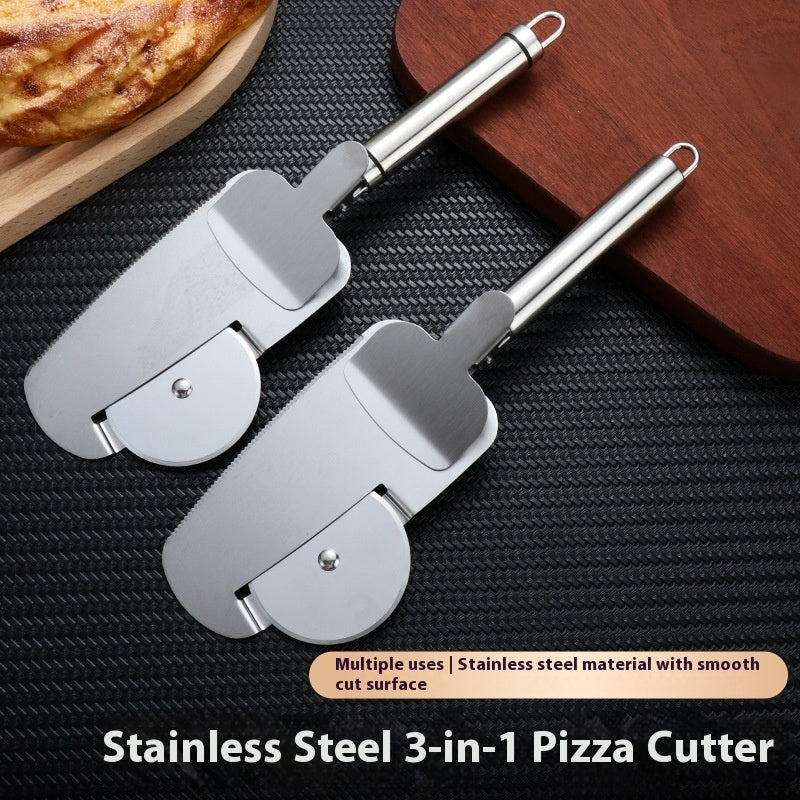 3-in-1 Pizza Cutter With Hanging Holes Labor-Saving Durable Rolling Cutter For Kitchen Cooking Kitchen Gadgets BAZONA