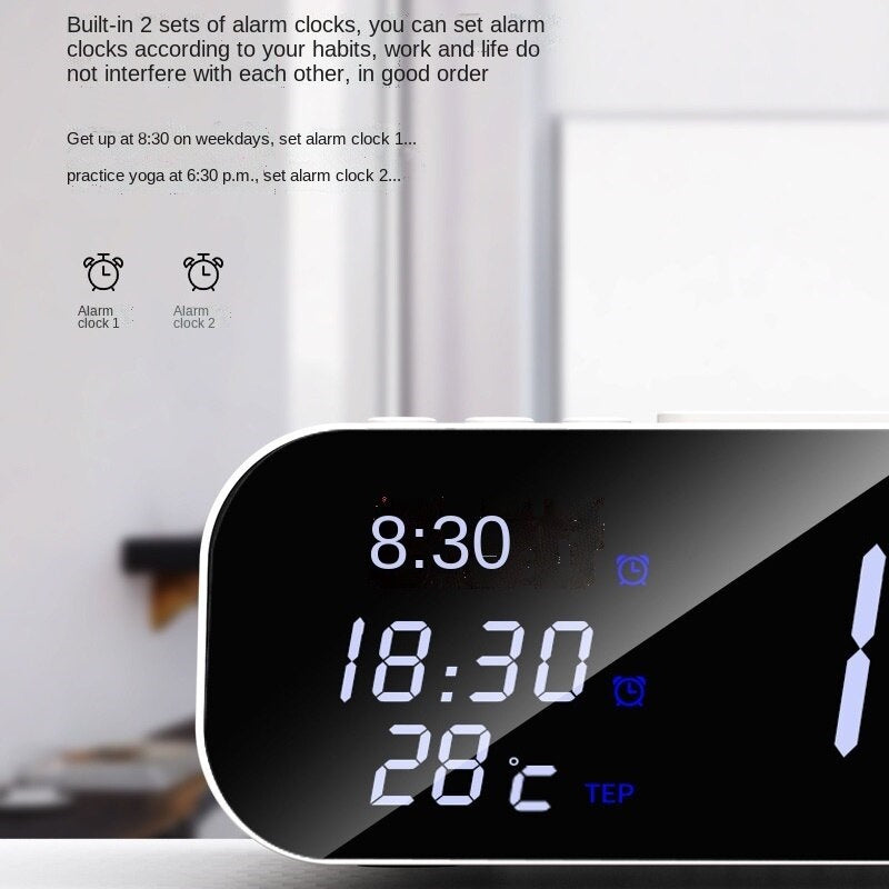 15W Three-in-one Wireless Charger Temperature Tester Multi Alarm Clock Fast Charging Mobile Phone Usb Charger Charging Station BAZONA
