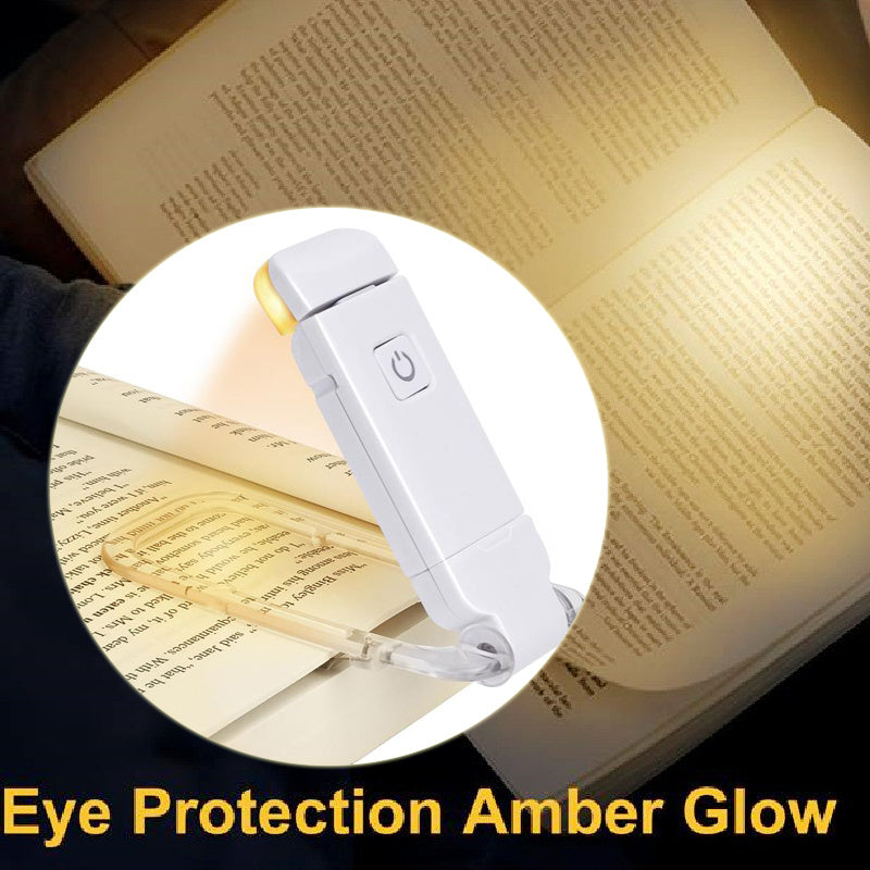 LED USB Rechargeable Book Reading Light Brightness Adjustable Eye Protection Clip Book Light Portable Bookmark Read Light BAZONA