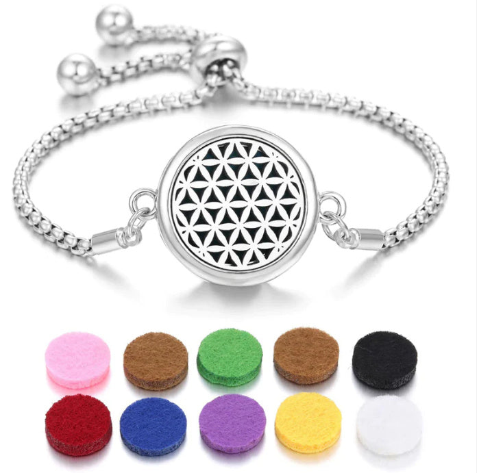 2024 New Kaleidoscope Aromatherapy Bracelet Perfume Essential Oil Diffuser Locket Bracelet Charms Women Aroma Diffuser Jewelry - bazona.com