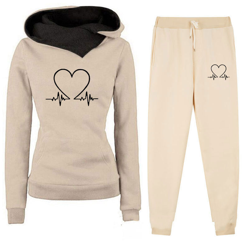 Women's Fleece-lined Hooded Sportswear Suit BAZONA
