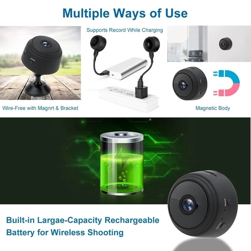 A9 Magnetic Suction Security Camera HD Camera Smart Infrared Night Vision Home BAZONA