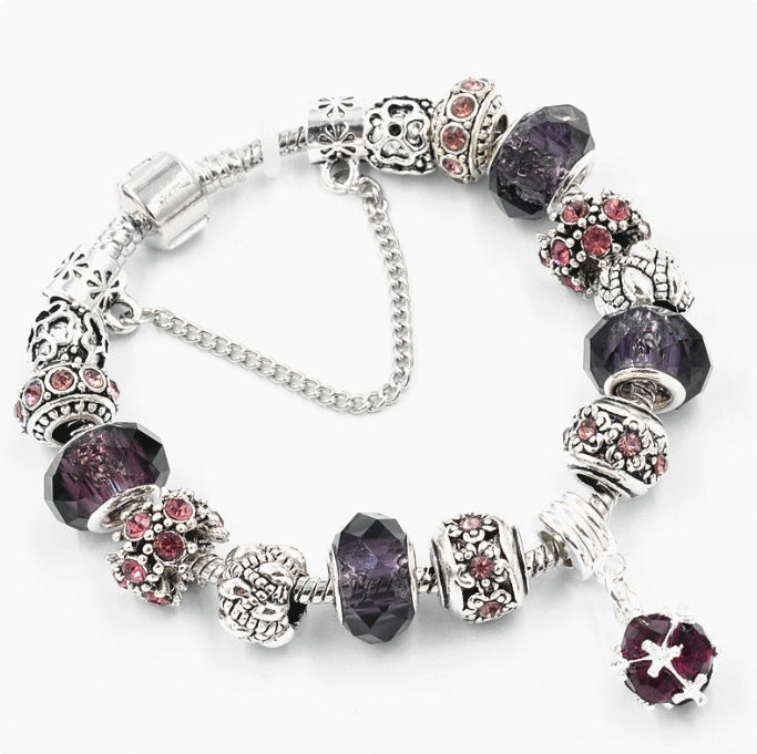 Crystal Beads Bracelets & Bangles Snake Chain Charm Bracelets For Women Jewellery BAZONA