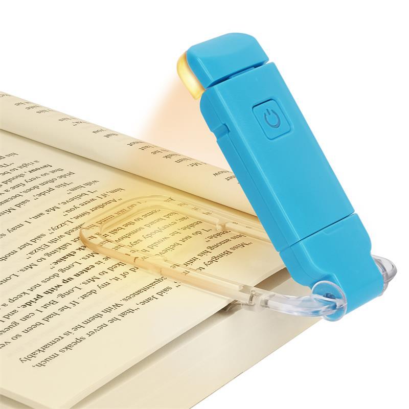 LED USB Rechargeable Book Reading Light Brightness Adjustable Eye Protection Clip Book Light Portable Bookmark Read Light BAZONA