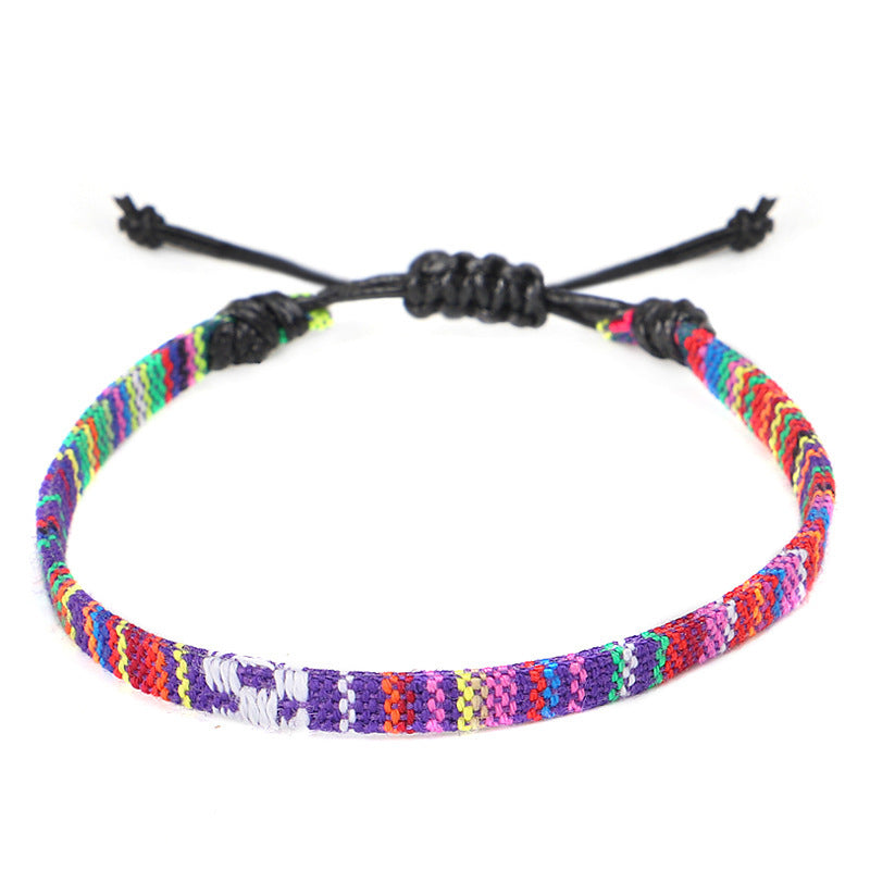 Hand Woven Rainbow Color Anklet Bohemian Style BAZONA