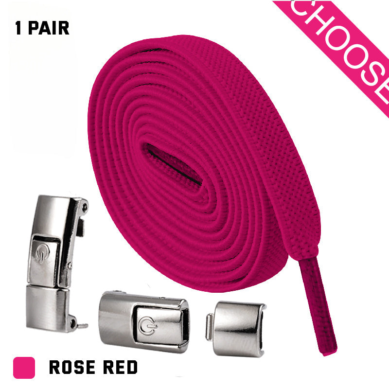 Elastic Press Lock Shoelaces – No-Tie, Wide Flat Laces for Kids & Adults