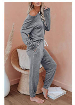 Women's Casual Sweatshirt And Drawstring Tracksuit