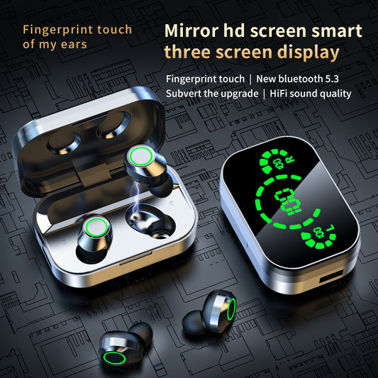 Smart TWS Bluetooth Earbuds YD03 – Digital Screen, In-Ear Fit & LED Breathing Light
