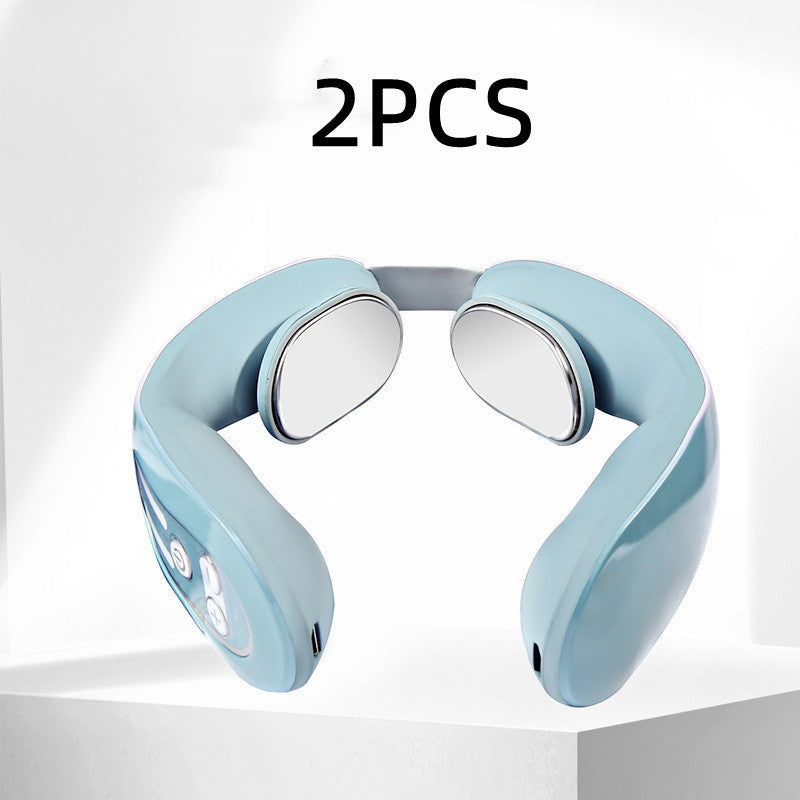 EMS Neck Acupoints Lymphvity Massager Device Intelligent Neck Massager With Heat Blue Hot Design BAZONA