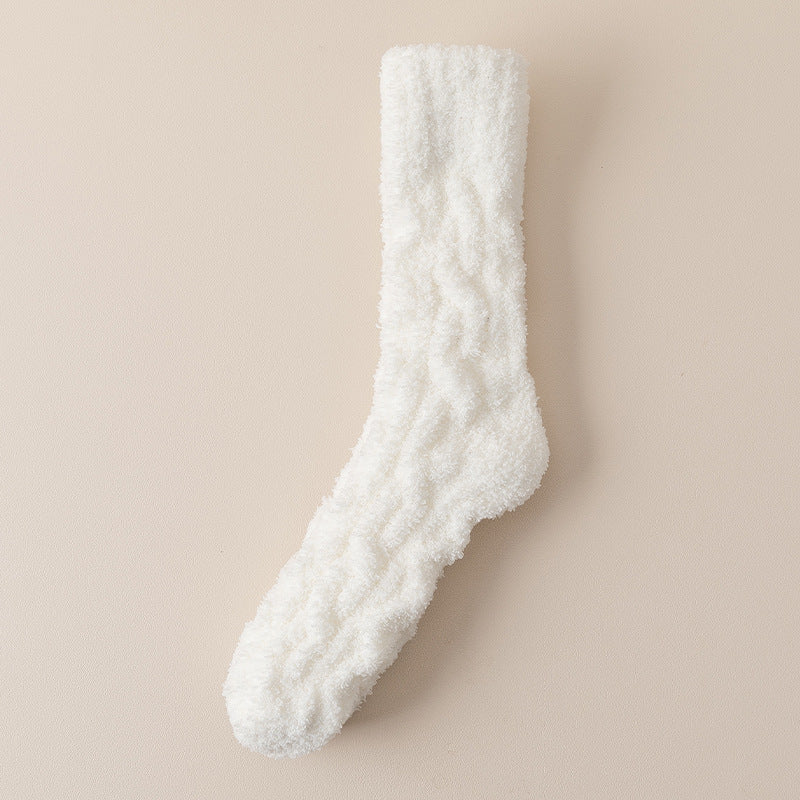 Winter Warm Fuzzy Coral Fleece Socks Women Men Velvet Thickened Home Sleepping Floor Socks BAZONA