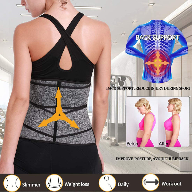 Tummy Sweat Shapewear Bodysuits Women Waist Trainer Slimming 2-3 Belts Workout Shaper Corset BAZONA