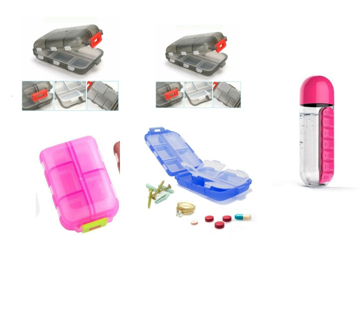 Travel Pill Organizer 10 Grid Moisture Proof Pills Box For Pocket Purse Daily Pill Case Portable Medicine Vitamin Holder Container BAZONA