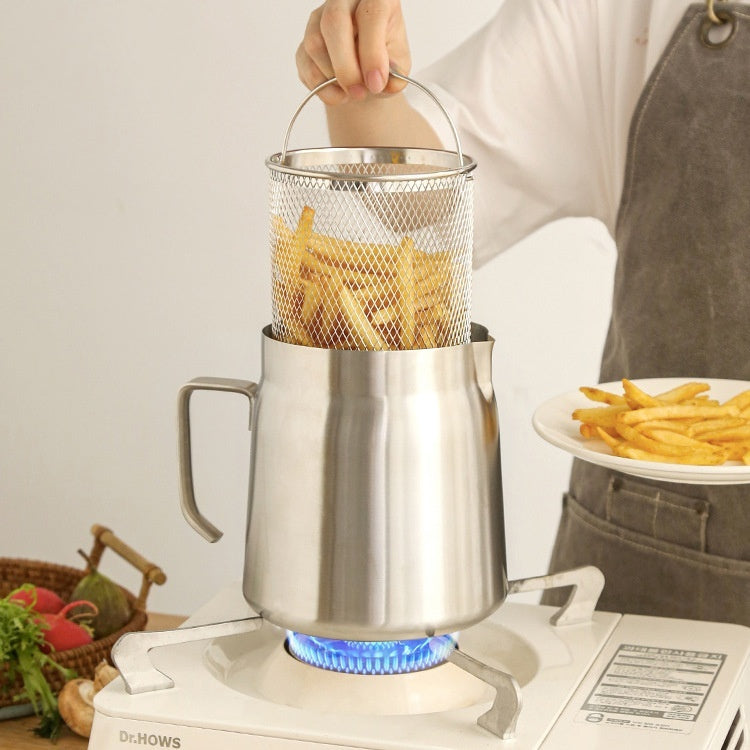 304 Stainless Steel Versatile Oil Filter Vessel Large Capacity With Filter Frying Basket Deep Fryer Separating Grease Separator BAZONA