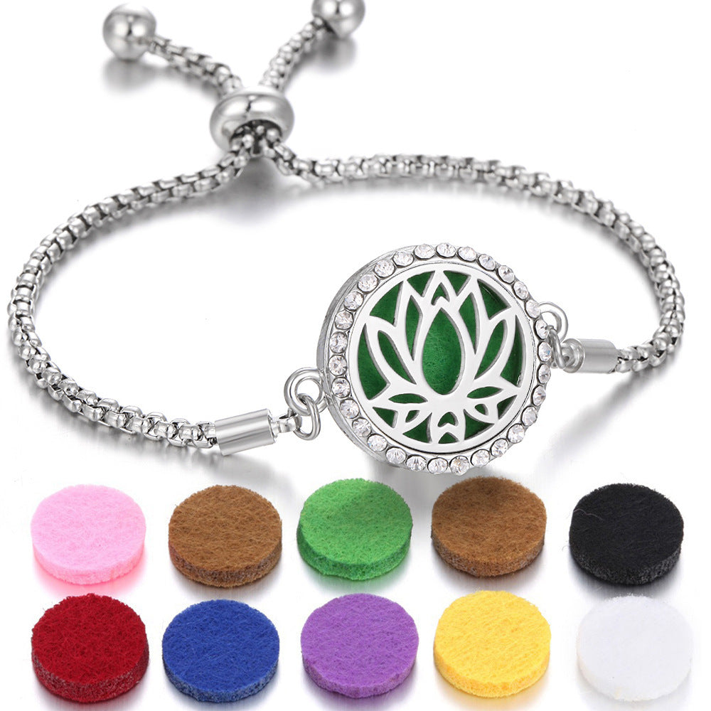 2024 New Kaleidoscope Aromatherapy Bracelet Perfume Essential Oil Diffuser Locket Bracelet Charms Women Aroma Diffuser Jewelry - bazona.com
