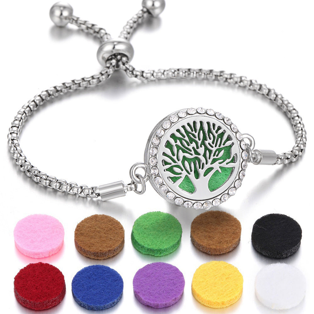 2024 New Kaleidoscope Aromatherapy Bracelet Perfume Essential Oil Diffuser Locket Bracelet Charms Women Aroma Diffuser Jewelry - bazona.com
