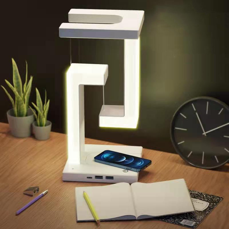 Creative Smartphone Wireless Charging Suspension Table Lamp Balance Lamp Floating For Home Bedroom BAZONA