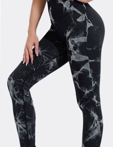 Seamless Tie Dye Leggings Women Yoga Pants Push Up Sport Fitness Running Gym Leggings BAZONA