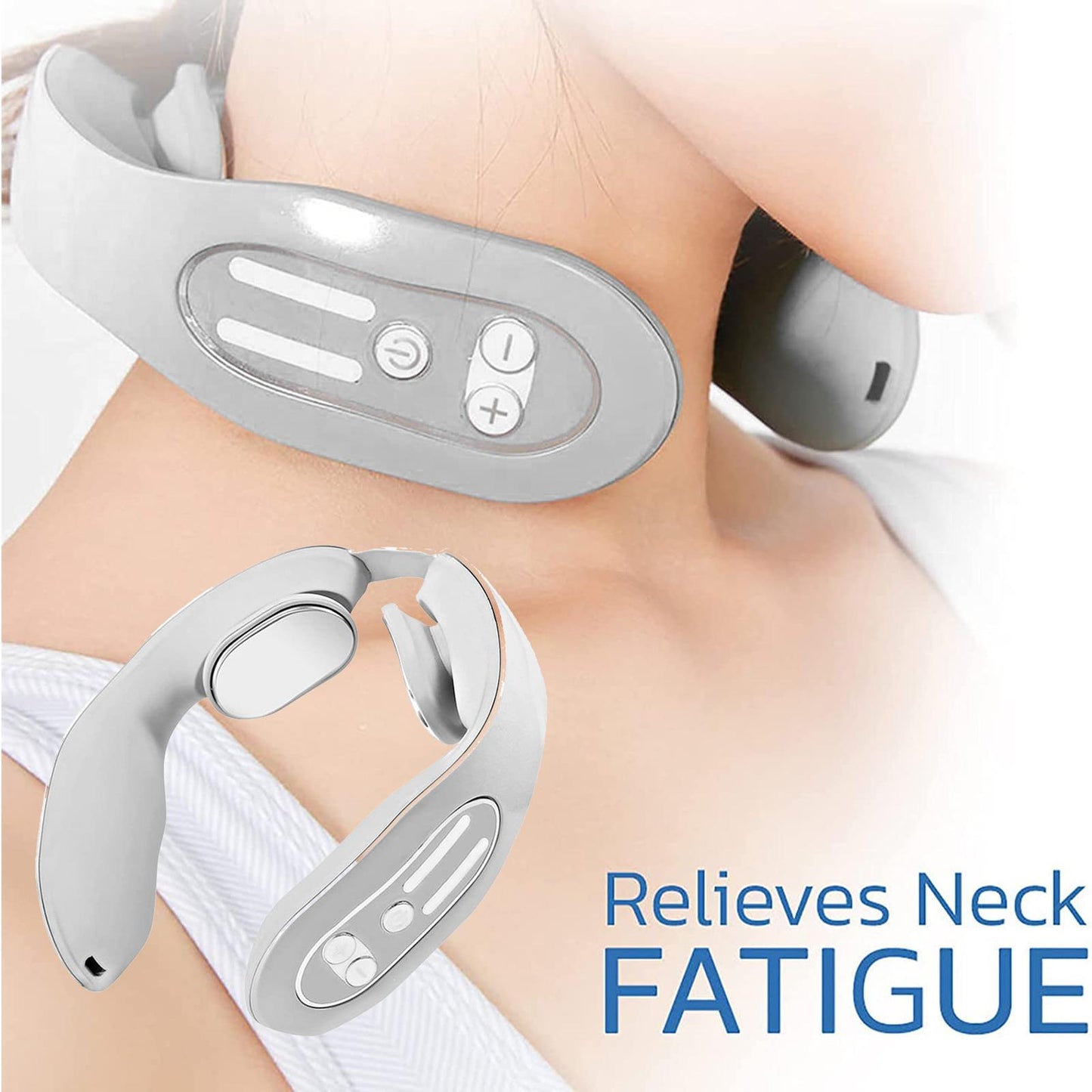 EMS Neck Acupoints Lymphvity Massager Device Intelligent Neck Massager With Heat Blue Hot Design BAZONA