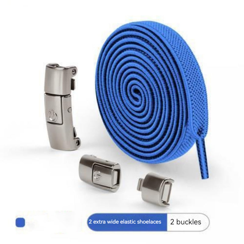 Elastic Press Lock Shoelaces – No-Tie, Wide Flat Laces for Kids & Adults