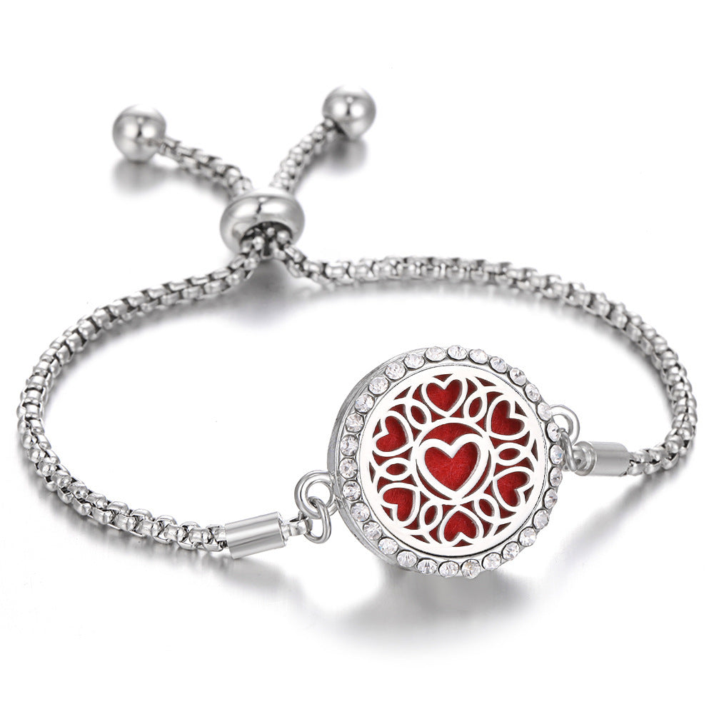 2024 New Kaleidoscope Aromatherapy Bracelet Perfume Essential Oil Diffuser Locket Bracelet Charms Women Aroma Diffuser Jewelry - bazona.com