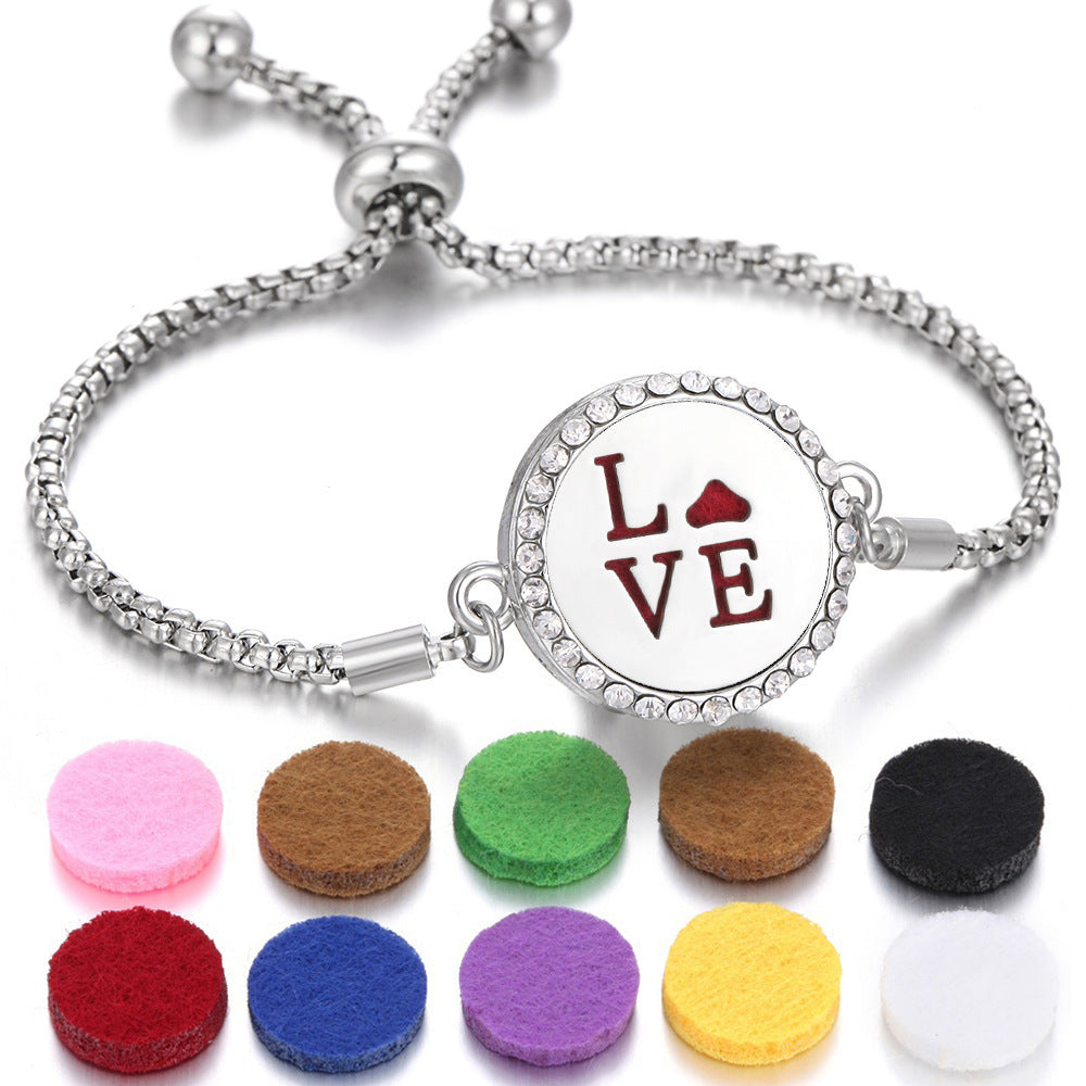 2024 New Kaleidoscope Aromatherapy Bracelet Perfume Essential Oil Diffuser Locket Bracelet Charms Women Aroma Diffuser Jewelry - bazona.com