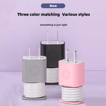 Data Cable Organizer Power Adapter Protective Case Cover For Apple 18w 20w USB-C Fast Charger Silicone Case BAZONA
