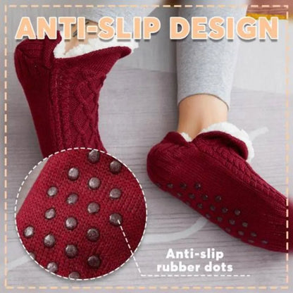 Winter Woolen Socks Women Thicken Warm Home Bedroom Socks Slippers Men Non-slip Foot Warmer Snow Socks Calcetines Mujer - bazona.com