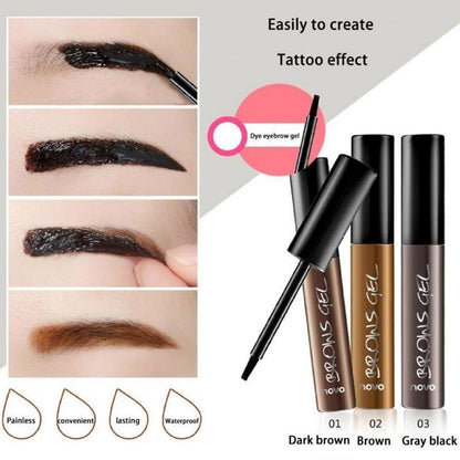 Peel Off Brown Black Eye Brow Tattoo Tint Waterproof Long-lasting Professional Eyebrow Gel Cream Mascara Eye Makeup Cosmetics - bazona.com