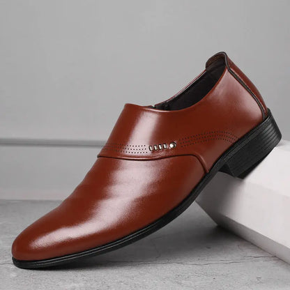 Casual pointed toe shoes men leather shoes men - bazona.com