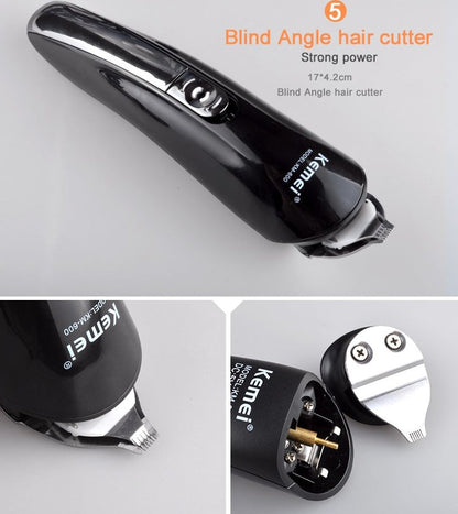 Kemei 6 in 1 Rechargeable Hair Trimmer Titanium Hair Clipper Shaver Electric Beard Trimmer Men Styling Tools Shaving Machine BAZONA