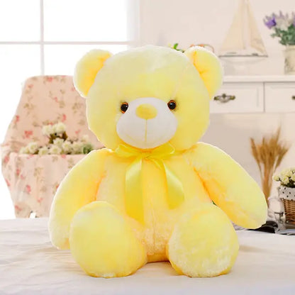 Creative Light Up LED Teddy Bear Stuffed Animals Plush Toy Colorful Glowing Christmas Gift For Kids Pillow - bazona.com