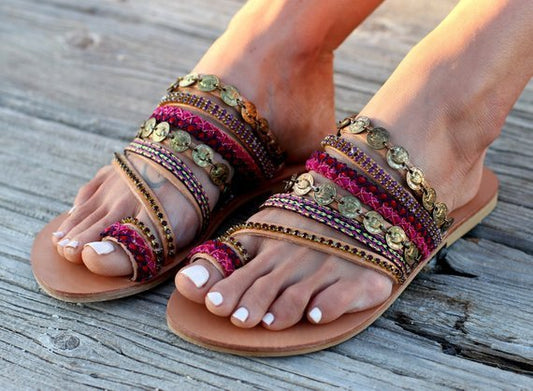 Over-toe half-drag sandals BAZONA