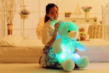 Creative Light Up LED Teddy Bear Stuffed Animals Plush Toy Colorful Glowing Christmas Gift For Kids Pillow - bazona.com