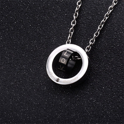 Double ring hipster necklace BAZONA