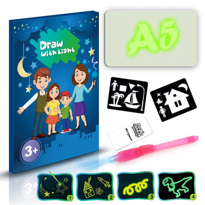 Educational Toy Drawing Pad 3D Magic 8 Light Effects Puzzle Board Sketchpad - bazona.com