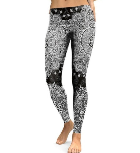 Summer hot new 3D digital printing nine pants wholesale slim stretch leggings BAZONA
