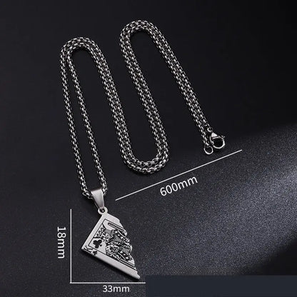 Original Poker QK Pendant Necklace Trendy Men And Women Thai Silver Niche Hip Hop Cool Sweater Chain - bazona.com