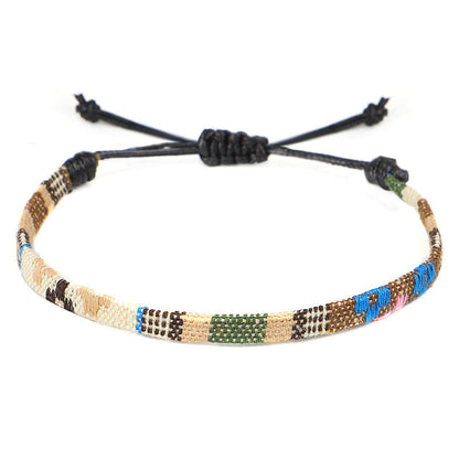 Hand Woven Rainbow Color Anklet Bohemian Style BAZONA