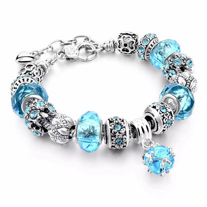 Crystal Beads Bracelets & Bangles Snake Chain Charm Bracelets For Women Jewellery BAZONA