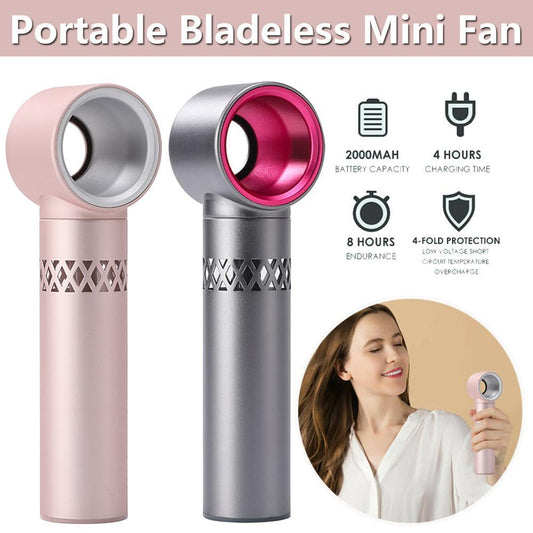 Mini Leafless Handheld Fan – USB Rechargeable, Portable & Quiet BAZONA