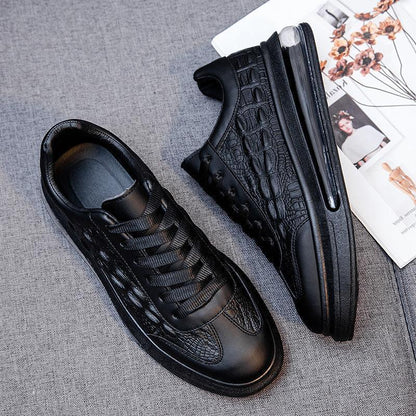 Trendy Leather Men's Shoes Fashion Casual Sneakers - bazona.com