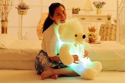 Creative Light Up LED Teddy Bear Stuffed Animals Plush Toy Colorful Glowing Christmas Gift For Kids Pillow - bazona.com