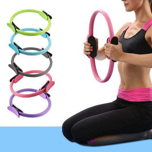 Yoga Fitness Pilates Ring Women Girls Circle Magic Dual Exercise Home Gym Workout Sports Lose Weight Body Resistance - bazona.com