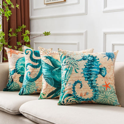 Cushion Covers Sea Turtle Printed Throw Pillow Cases For Home Decor Sofa Chair Seat BAZONA